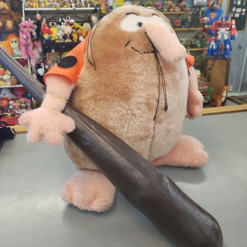 Original very large Captain Caveman plush with his original bat
